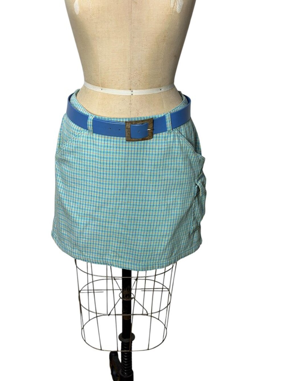 1990s cotton mini skirt in tartan plaid by Rusty Size M